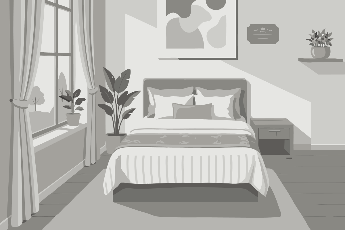 Quarto com 2 Camas de Solteiro e Banheiro